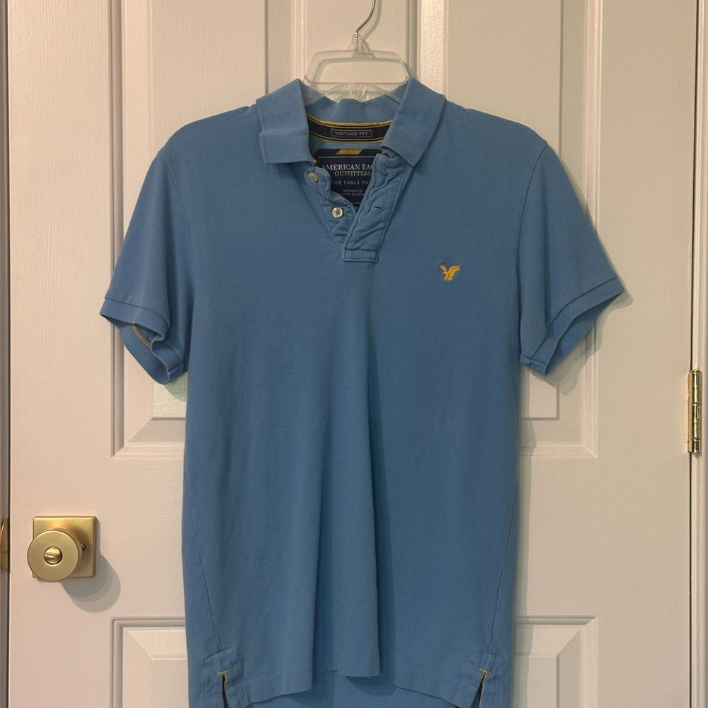 American Eagle Outfitters Sky Blue Polo Shirt